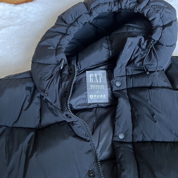 GAP Pure Recycled Big Puffer Jacket XL Black - Picture 4 of 4
